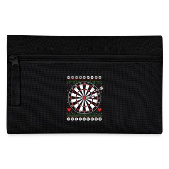 Darts Dart Dartboard Ugly Christmas - Federtasche - Schwarz - Vorne