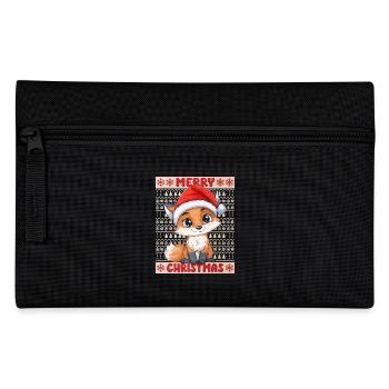 Fuchs Ugly Christmas Weihnachten Xmas Süß Niedlich - Federtasche - Schwarz - Vorne