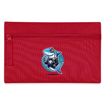 Classy Shark in Tuxedo Vector Design - Pencil Case - red - Front