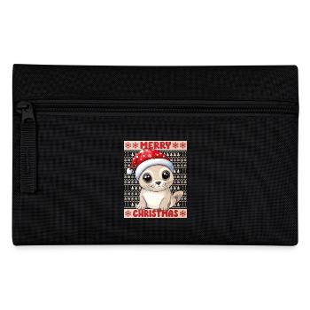 Robbe Seerobbe Ugly Christmas Weihnachten Xmas Süß - Federtasche - Schwarz - Vorne