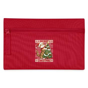 Katze Weihnachtsbaum Weihnachten Xmas Süß Lustig - Federtasche - Rot - Vorne
