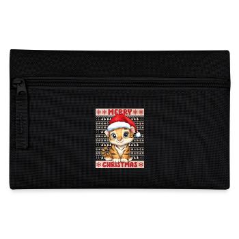 Tiger Ugly Christmas Christmas Xmas Cute Cute - Pencil Case - black - Front