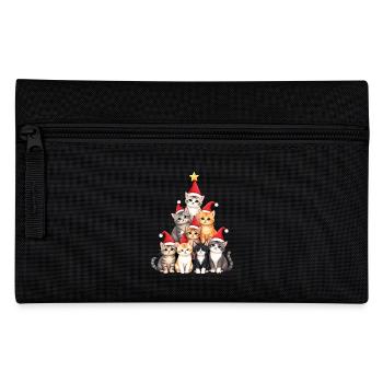 Arbre De Noël, Noël, Chats, Noël - Trousse - noir - Devant