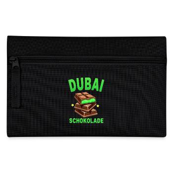 Dubai-Schokolade - Lustiger Spruch - Federtasche - Schwarz - Vorne