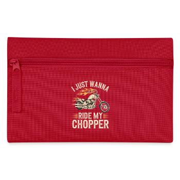 Flaming Chopper Motorcycle - Pencil Case - red - Front