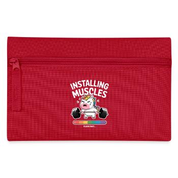 Installing Muscles Unicorn - Pencil Case - red - Front