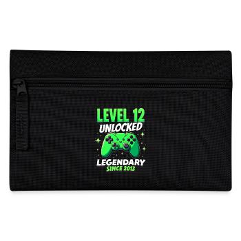 Level 12 Birthday Boy Gamer 12th Birthday - Pencil Case - black - Front