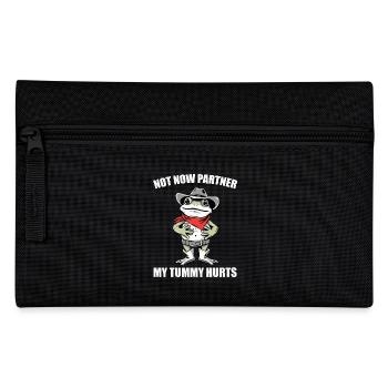 Not Now partner My Tummy Hurts | Cowboy Frog Funny - Pencil Case - black - Front