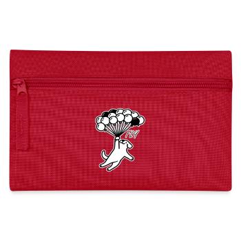 Dog flying away with balloons - Fly Design - Pencil Case - red - Front