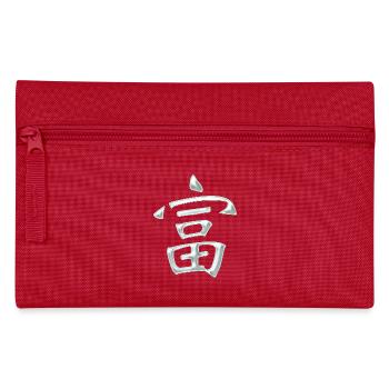 Reichtum/ Wohlstand (Japanisch) Schriftzeichen - Federtasche - Rot - Vorne