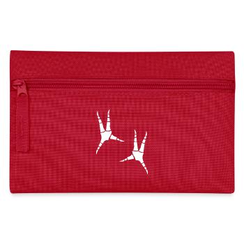 Papageien-Fußabdrücke - Federtasche - Rot - Vorne