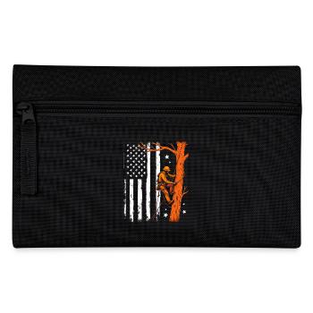 Drapeau Arboriculteur Cadeau Bûcheron Forestier - Trousse - noir - Devant