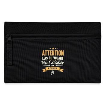 Permis Conduire - Humour Jeune Conducteur - Trousse - noir - Devant