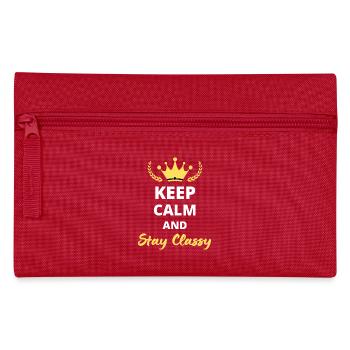 "Keep calm and stay classy" - schlichte Eleganz - Federtasche - Rot - Vorne