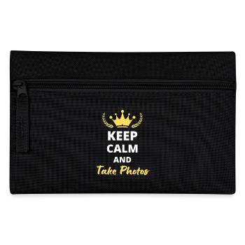 T-Shirt "Keep Calm and Take Photos" - Fotos - Federtasche - Schwarz - Vorne
