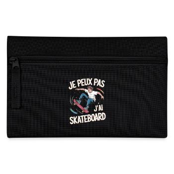 Je peux pas j'ai skateboard - Trousse - noir - Devant