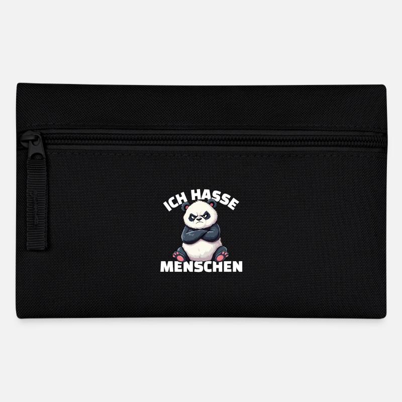 Grumpy Panda Hates People Design - Pencil Case - black