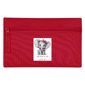 Éléphant « Wetsch du min Götti si ? » – parrain - Trousse - rouge - Devant