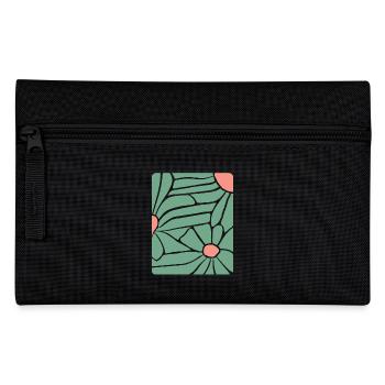 Abstract Floral Boho - Federtasche - Schwarz - Vorne