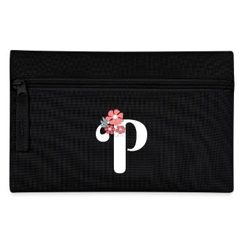 Buchstabe p Minimalistische Blumen - Federtasche - Schwarz - Vorne