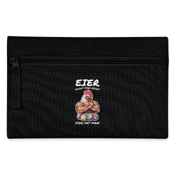 Eier Ostern Hahn Osteroutfit lustig - Federtasche - Schwarz - Vorne
