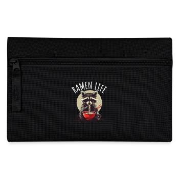 Raccoon cute with Ramen Life Kawaii Japan - Pencil Case - black - Front