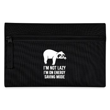 Sloth Energy Saving Mode – Funny Saying Design - Pencil Case - black - Front