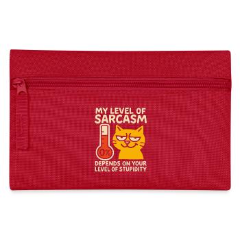 Freche Katze Sarkasmus Grafik T-Shirt - Federtasche - Rot - Vorne