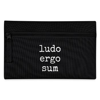 ludo ergo sum - je joue donc je suis - en disant - Trousse - noir - Devant