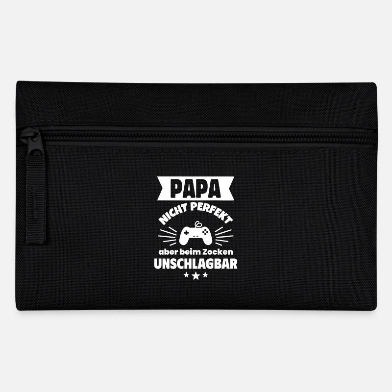 Papa nicht perfekt Zocker zum Vatertag - Federtasche - Schwarz