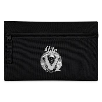 V-Twin Motorrad Skull Design - Federtasche - Schwarz - Vorne