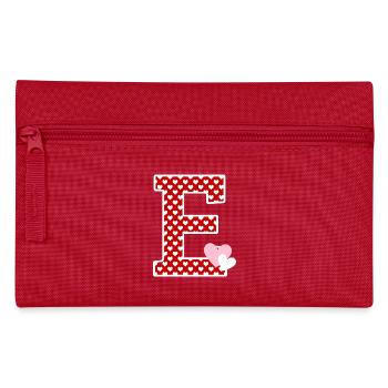 Buchstabe E Herz - Federtasche - Rot - Vorne