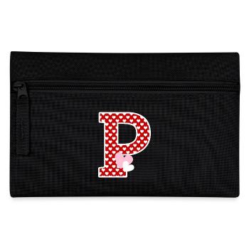 Buchstabe p Herz - Federtasche - Schwarz - Vorne