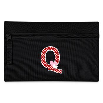 Letter q heart - Pencil Case - black - Front