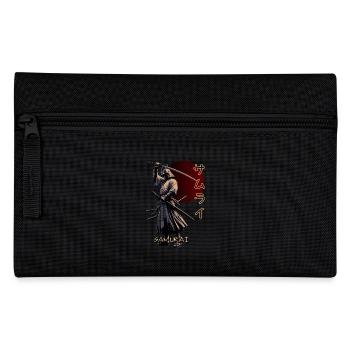 Samurai mit Schwert und japanischen Schriftzeichen - Federtasche - Schwarz - Vorne