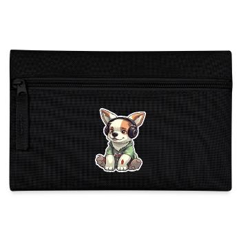 Ein süßer Hund, der Videospiele spielt - Federtasche - Schwarz - Vorne
