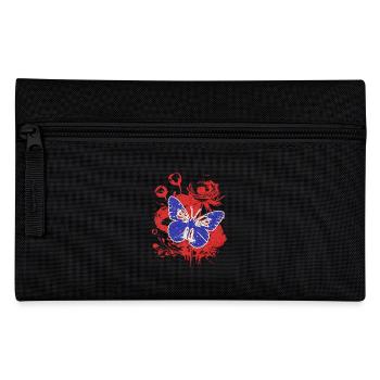 Vintage Butterfly with Flowers - Pencil Case - black - Front