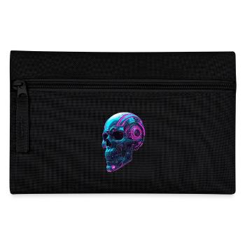 Crâne Cyberpunk – Tête Techno Néon - Trousse - noir - Devant