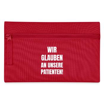 Wir glauben an unsere Patienten! - Federtasche - Rot - Vorne