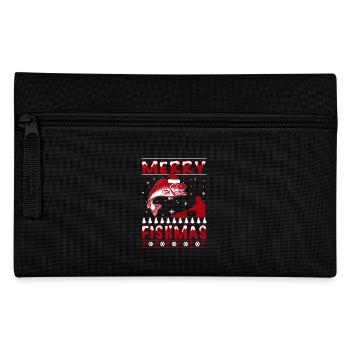 Merry Fishmas Funny Fishing - Pencil Case - black - Front