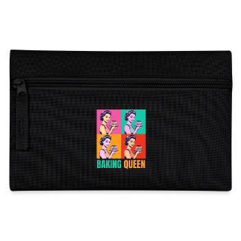 Baking Cake Baking Queen Baking Fairy Baker Pop Art - Pencil Case - black - Front