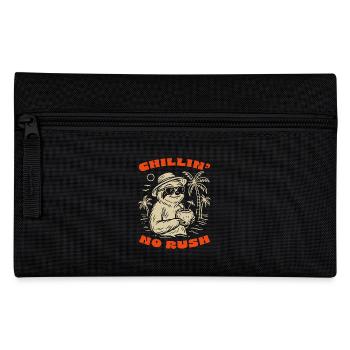Chillin' Sloth Summer Vibe- No Rush Just Relax - Pencil Case - black - Front