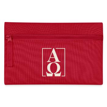 Symbole chrétien Alpha Omega Foi Espérance - Trousse - rouge - Devant