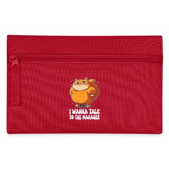Fat cat with funny saying karen - Pencil Case - red - Front
