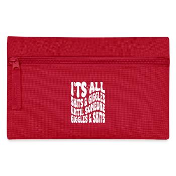It's all Shits and Giggles Lustiger Spruch - Federtasche - Rot - Vorne