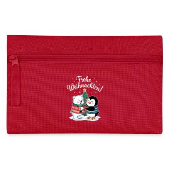 Eisbär Pinguin Weihnachtspullover süß Weihnachten - Federtasche - Rot - Vorne