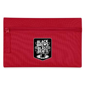 Kaffee Metal Musik Schlagzeuger Black Brew - Federtasche - Rot - Vorne