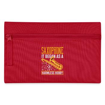 Saxofon - Federtasche - Rot - Vorne