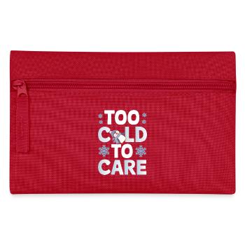 Too Cold To Care Penguin - Pencil Case - red - Front