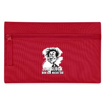Caricature with "Fortunately..." quote - Pencil Case - red - Front